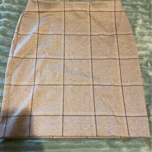 Ann Taylor Factory Plaid Pencil Skirt in Beige and Brown